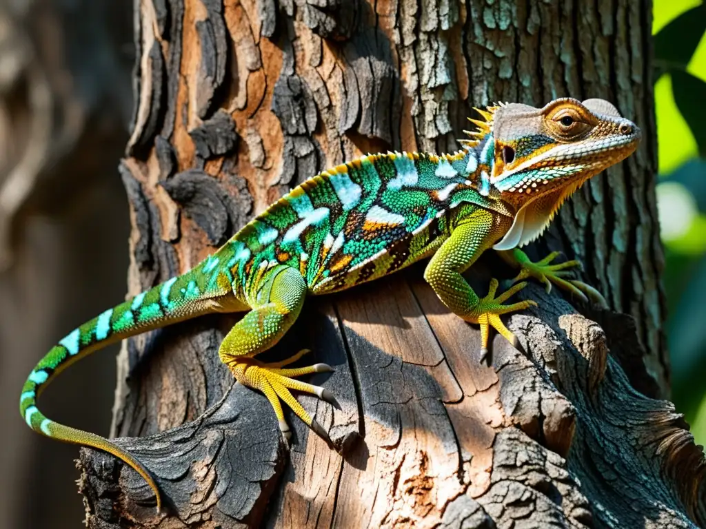 Un asombroso reptil imita la corteza del árbol