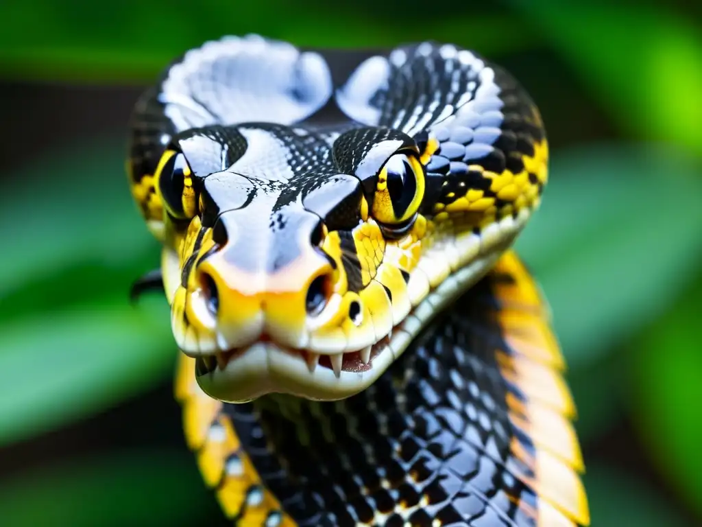 Colmillo de serpiente con veneno, detalle ultrarrealista resalta la belleza letal y adaptaciones ofensivas