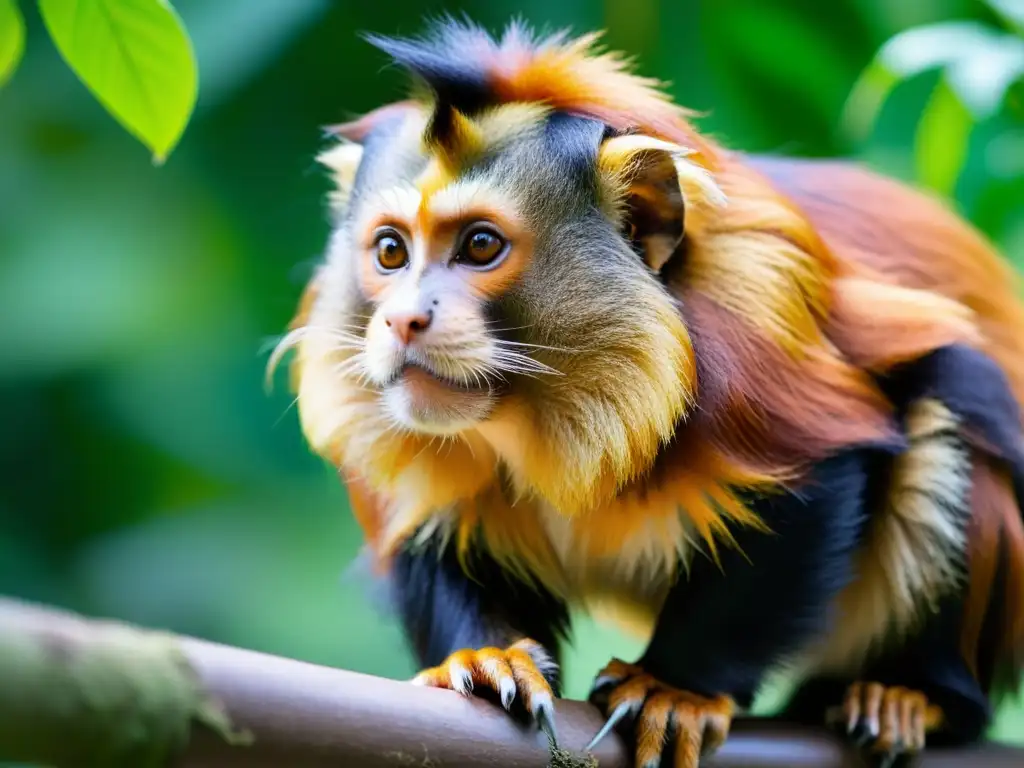 Un conservacionista libera a un tamarino dorado en su hábitat natural, destacando la labor de conservación de especies en zoológicos