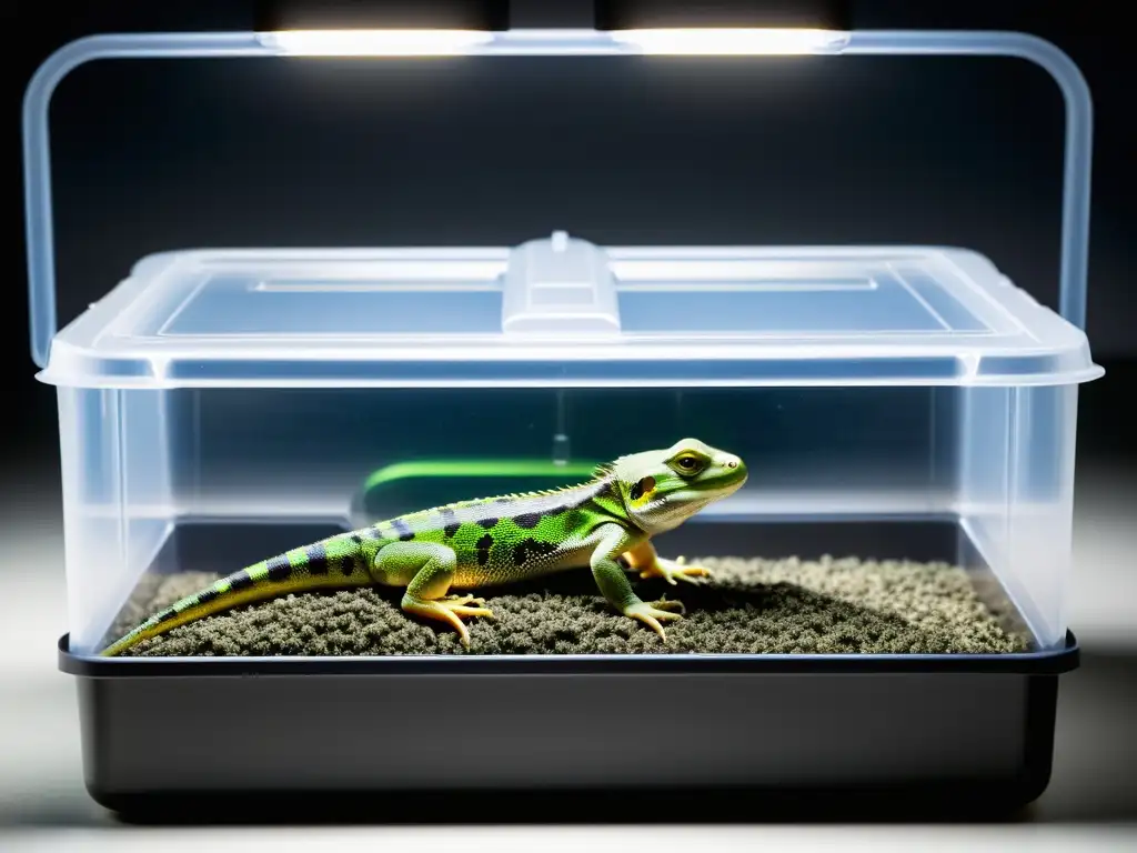 Contenedor de transporte seguro para reptiles, con sistema de cierre seguro, orificios de ventilación y construcción resistente