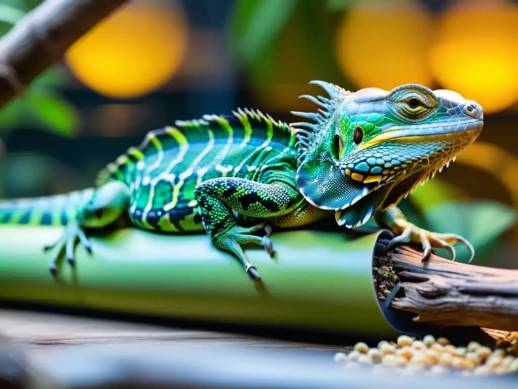 Convivencia entre reptiles en terrario: Un mundo armonioso donde iguanas, serpientes y tortugas comparten un espacio naturalmente enriquecedor