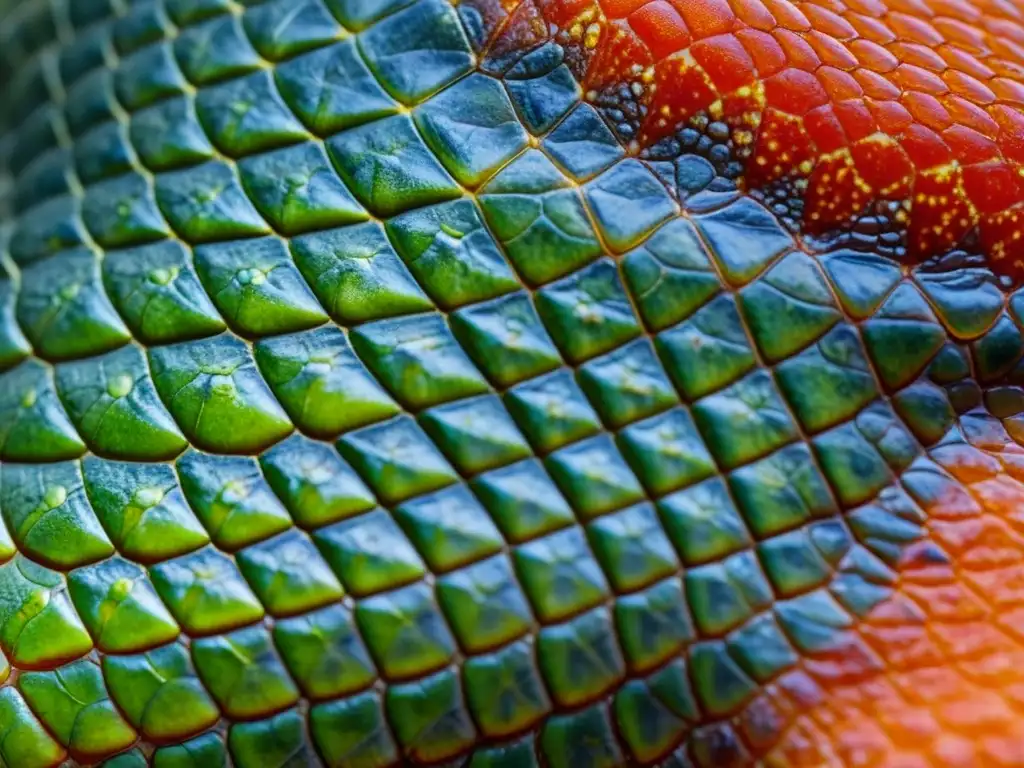 Dermatitis infecciosa en reptiles: imagen detallada de la piel escamosa inflamada y descolorida, con signos de inflamación y lesiones