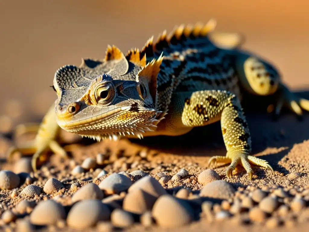 Un camaleón del desierto se camufla entre la arena, revelando la adaptación genómica de los reptiles a hábitats extremos