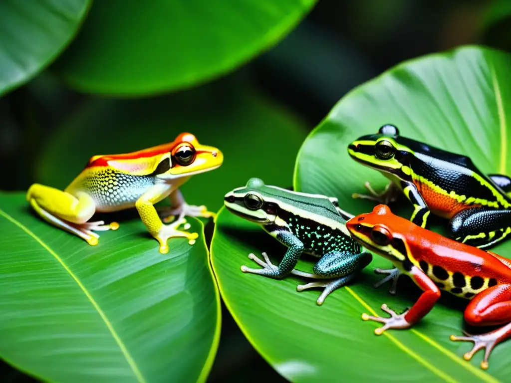 Detallada imagen de anfibios en hábitat tropical