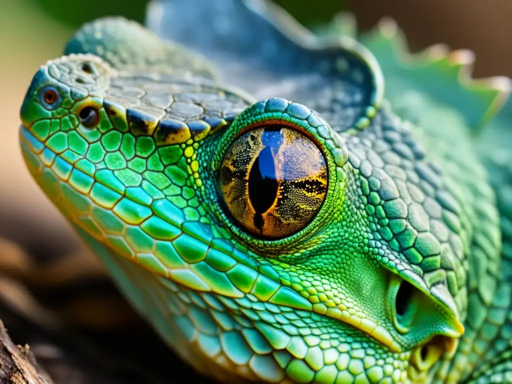 Detallada imagen de la piel de un reptil con signos de enfermedad por cambio climático