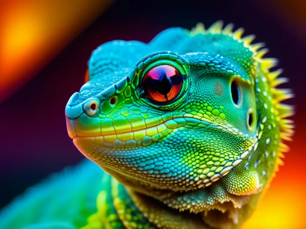 Detalle asombroso de cámara térmica capturando la distribución de calor en reptiles