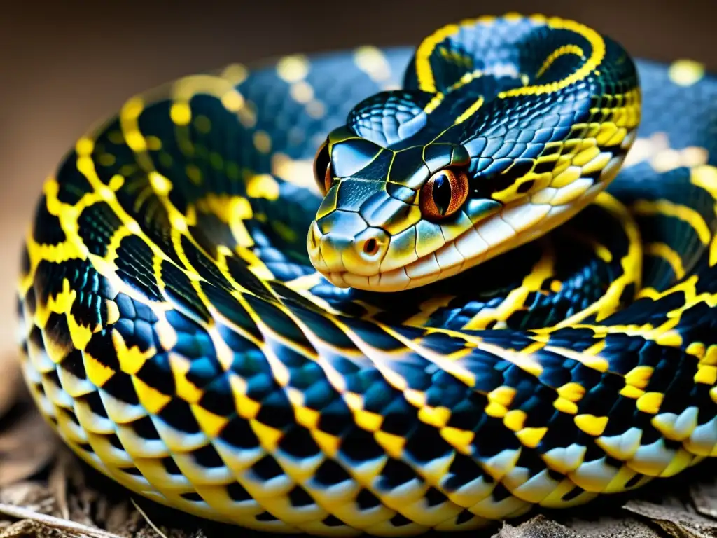 Detalle asombroso del comportamiento durante muda de reptiles: serpiente mudando su piel con escamas brillantes y textura detallada