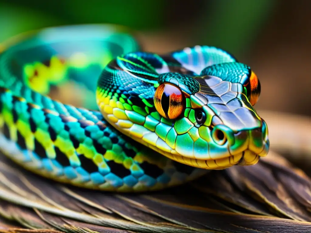 Detalle asombroso de una serpiente mudando su piel, revelando sus mecanismos de muda en serpientes con una belleza natural y asombrosa