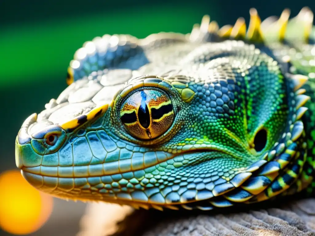 Detalle cautivador de reptil en ambiente saludable, destacando cuidado ético y legal
