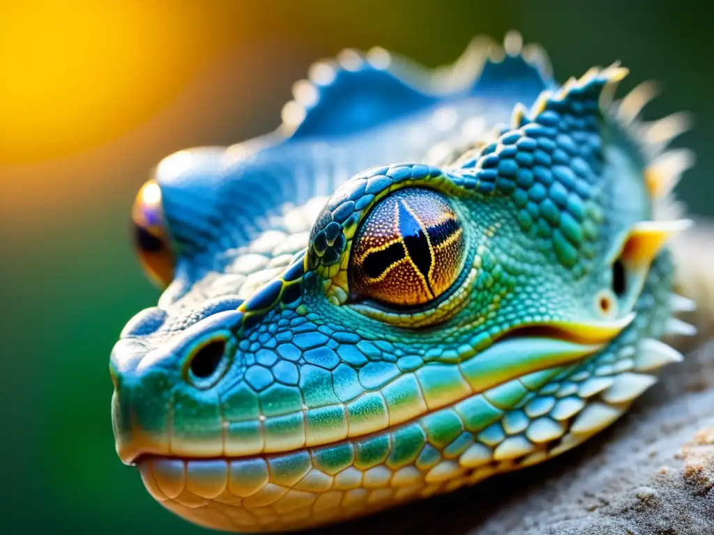 Detalle de la curación de una herida en la piel de un reptil, mostrando la belleza y complejidad de sus escamas