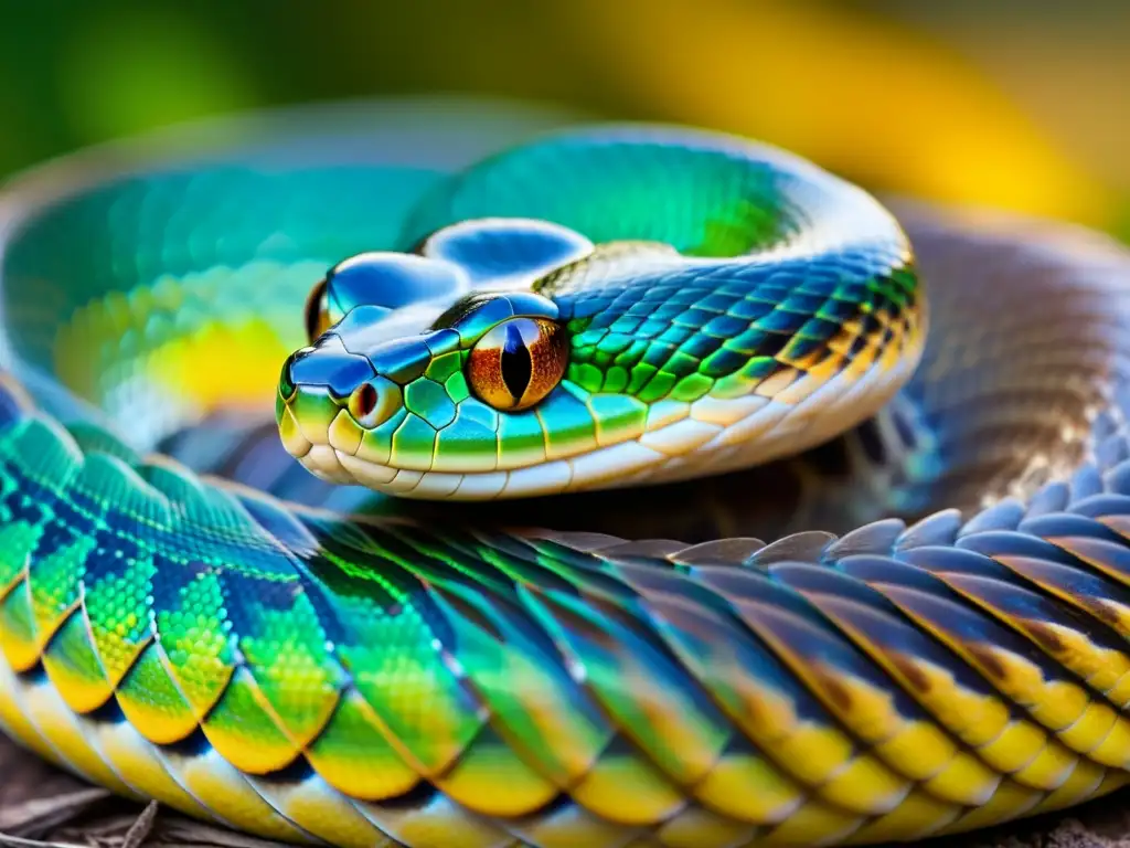 Detalle de las escamas de una serpiente, mostrando patrones y texturas