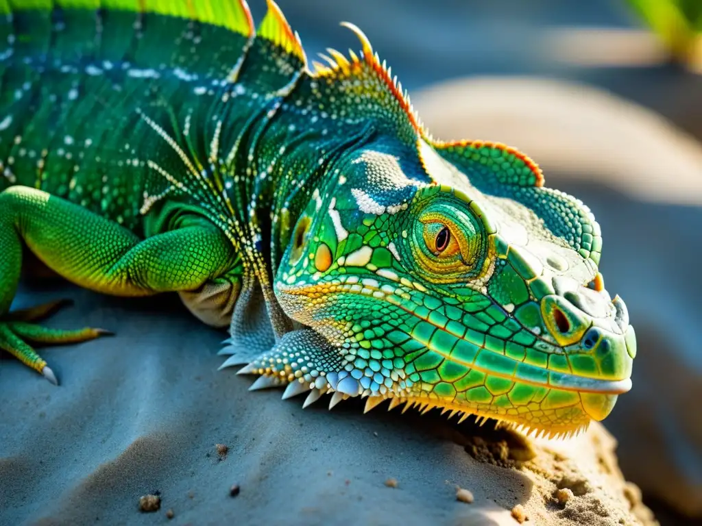 Detalle de la herida en la pata de iguana, resaltando la gravedad