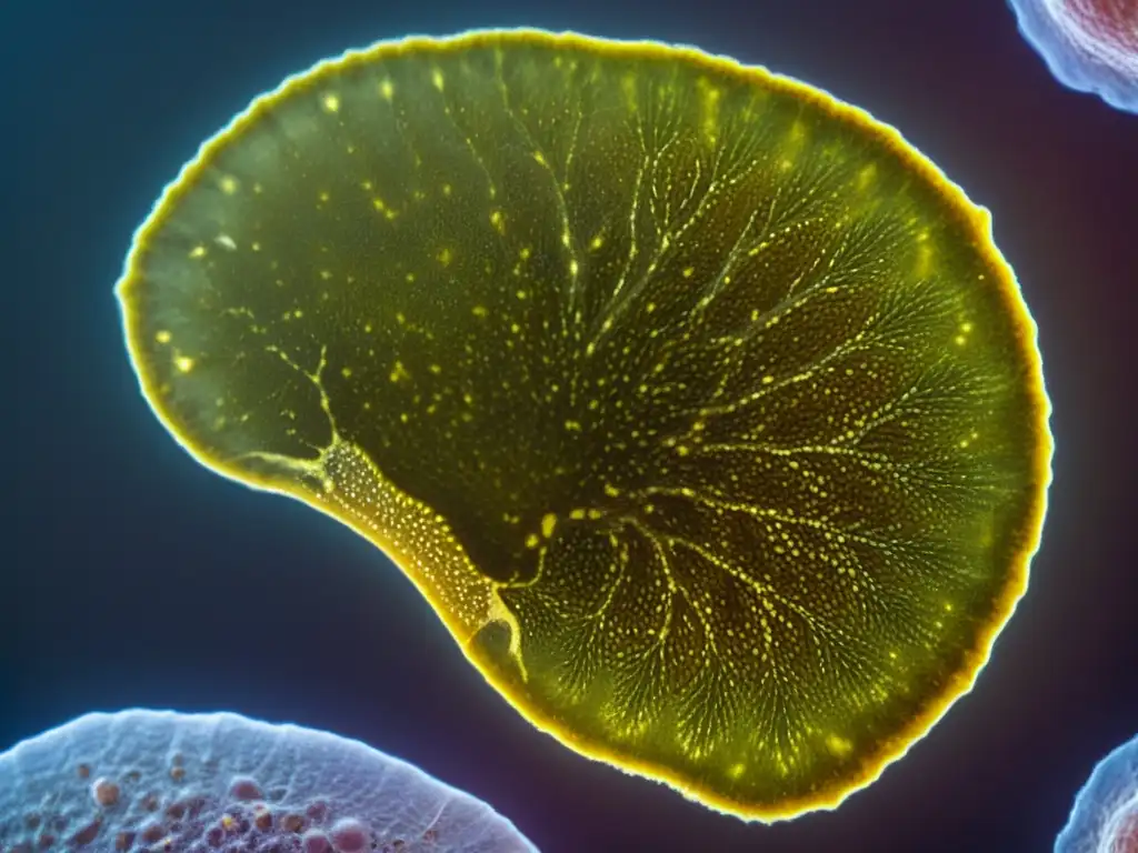 Detalle del hígado de reptil con enfermedad hepática grasa, mostrando coloración amarillenta