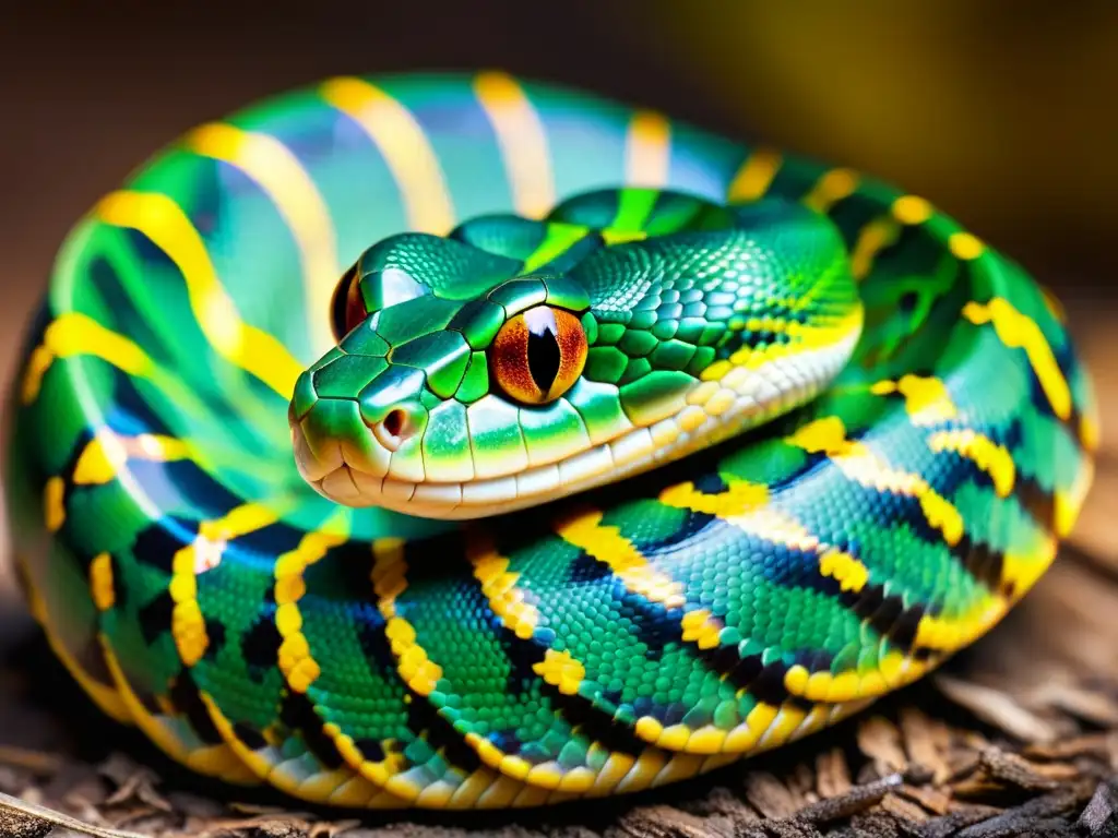 Detalle impresionante del cambio de piel en serpiente, revelando escamas vibrantes