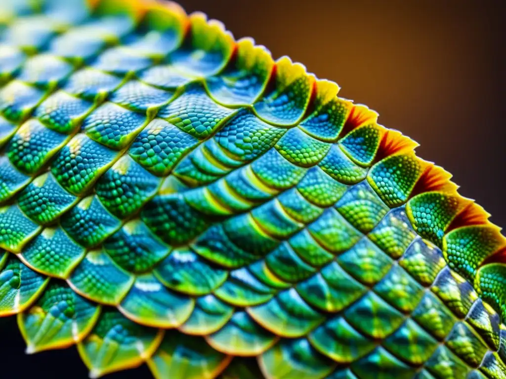 Detalle impresionante de las escamas de un reptil, resaltando la inyección de insulina