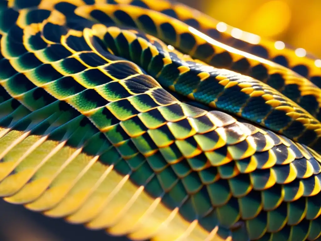 Detalle impresionante de las escamas de una serpiente bajo una iluminación ideal para fotografiar reptiles