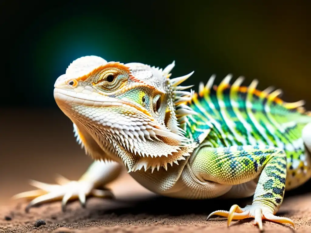 Detalle impresionante de un dragón barbudo devorando un grillo, capturando la esencia primal de la alimentación reptiles en diferentes etapas