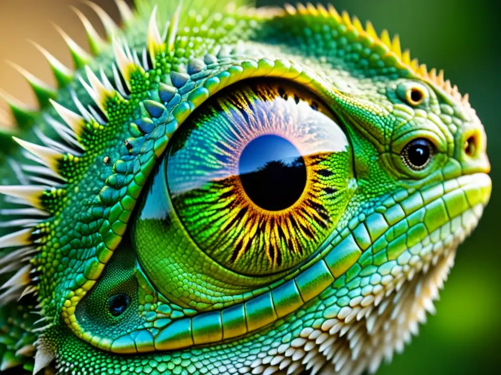 Detalle impresionante del ojo de lagarto, revelando la neurobiología de reptiles comportamiento cerebral