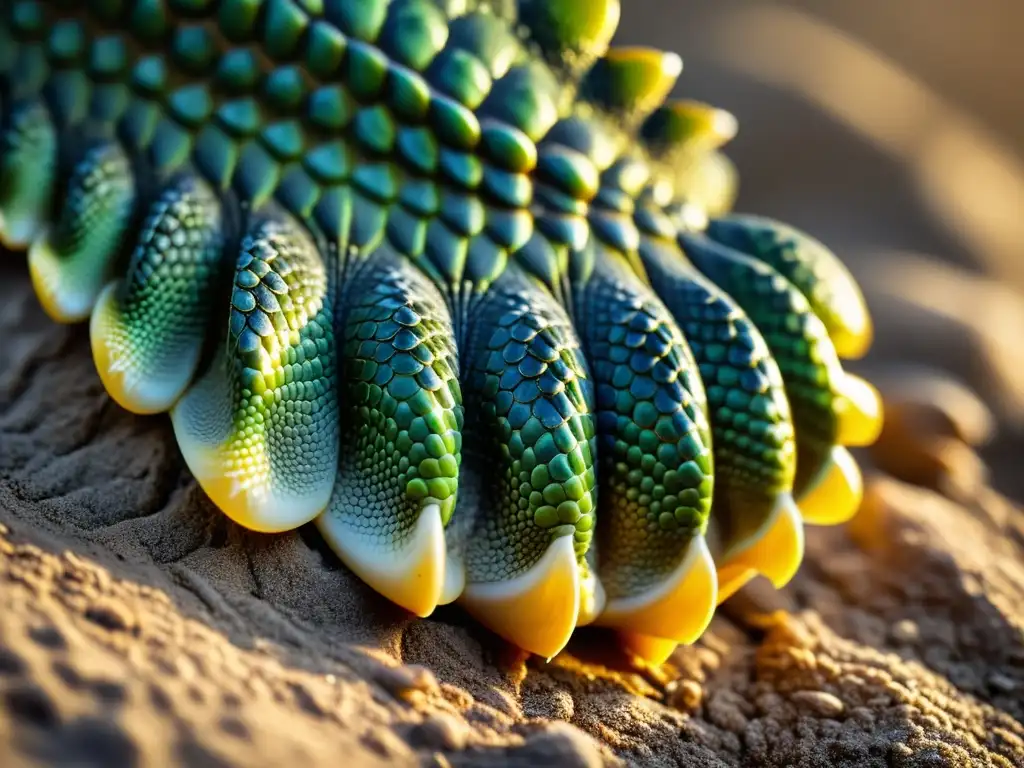 Detalle impresionante del pie de reptil en su hábitat natural, destacando la prevención de cojeras y cuidados específicos