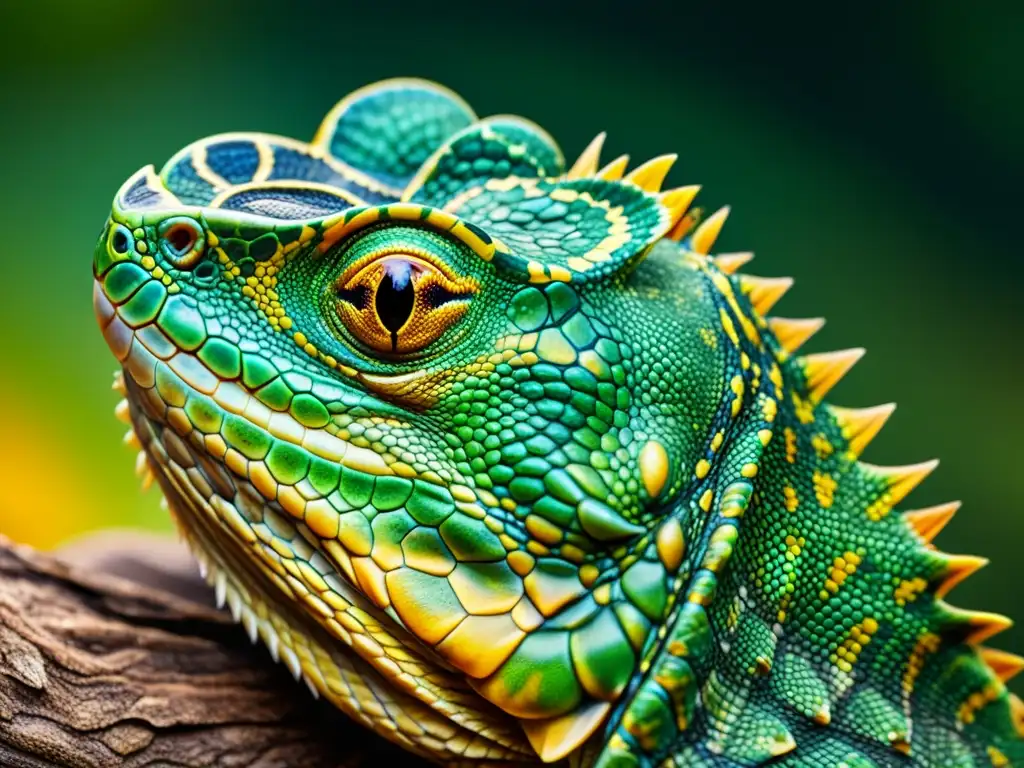 Detalle impresionante de la piel de reptil en 8k, con colores vibrantes y texturas únicas