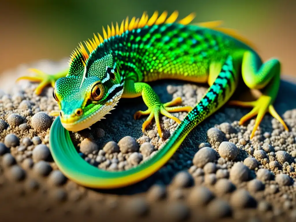 Detalle impresionante de la regeneración de la cola de un lagarto