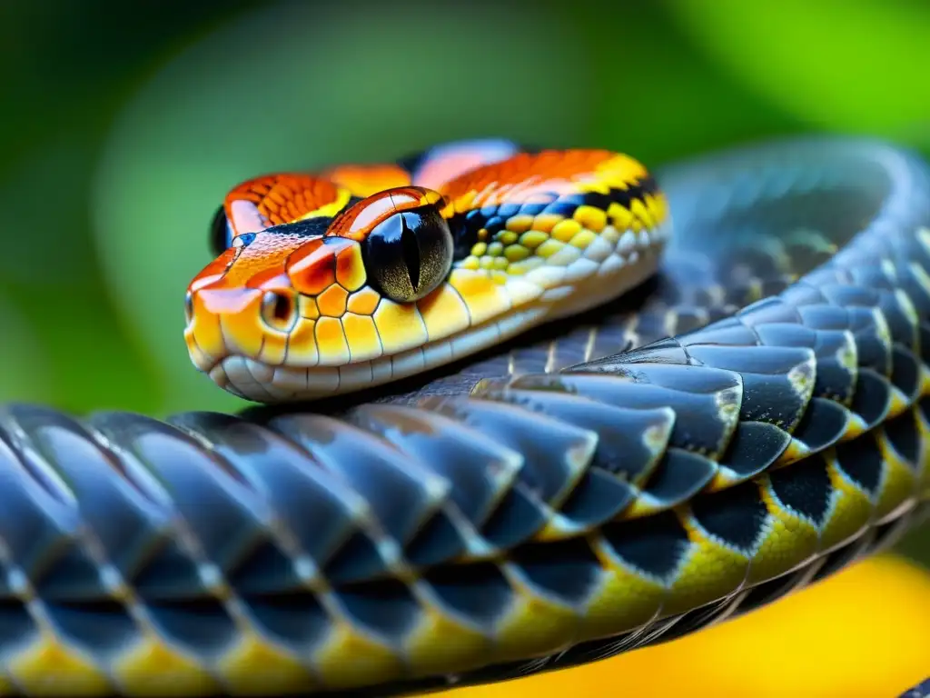 Detalle impresionante de una serpiente mudando su piel, revelando nuevas y vibrantes escamas