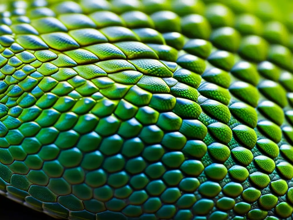 Detalle impresionante de las texturas y patrones en la piel de un reptil, resaltando la neurobiología de reptiles comportamiento cerebral