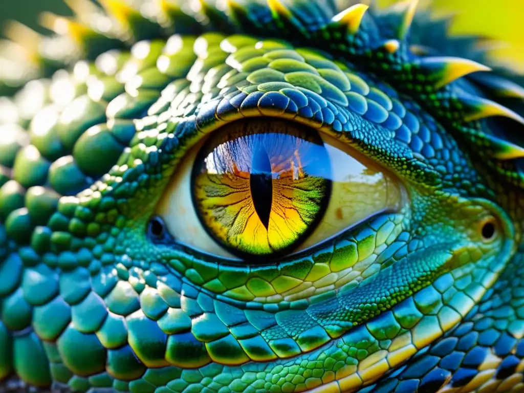 Detalle de ojo de reptil, reflejando su comportamiento único en su entorno