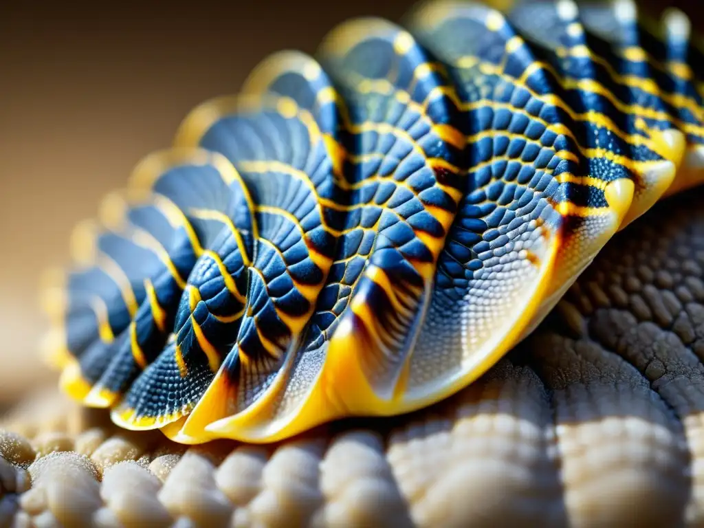 Detalle de la pata de reptil con escamas, textura y patrones únicos