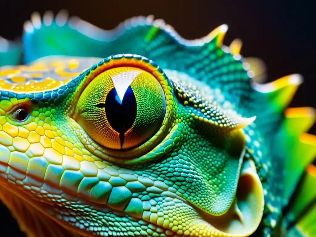 Espectacular piel escamosa de reptil bajo luz UVB Detalle de piel escamosa de reptil absorbiento calcio bajo luz UVB