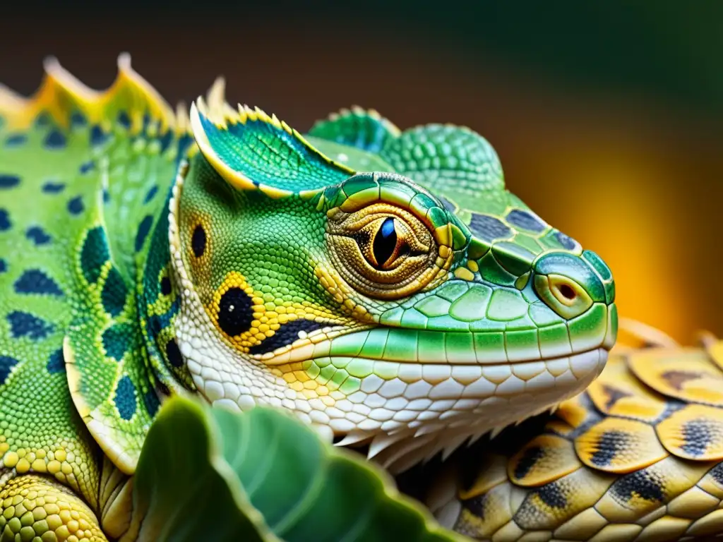 Detalle de la piel recién mudada de un reptil, con patrones y texturas vibrantes, reflejando la delicada naturaleza de la muda