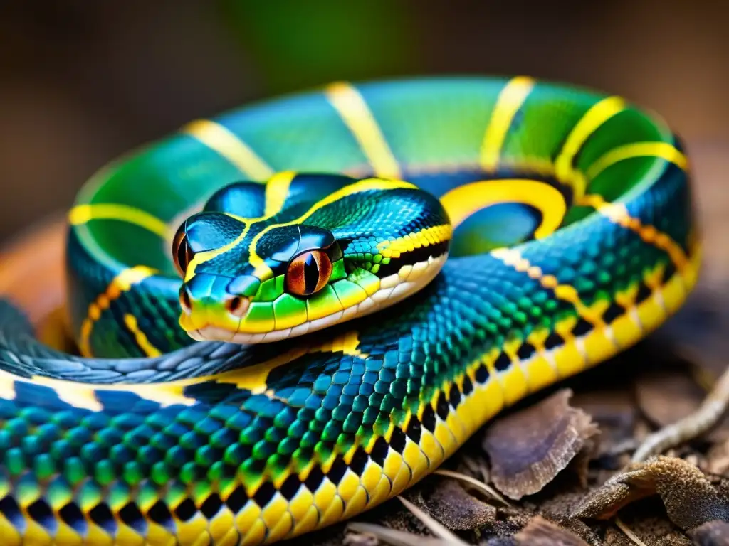 Detalle de serpiente mudando su piel, revelando adaptaciones y secretos de la piel de reptil en asombroso contraste de colores