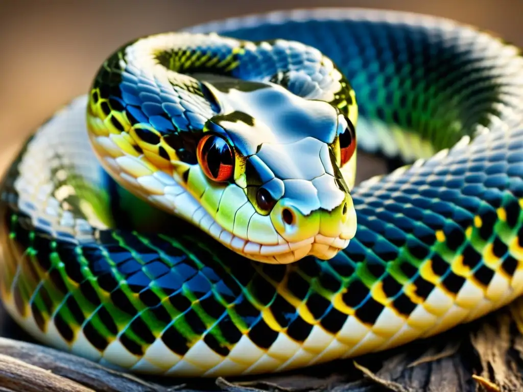 Detalle de serpiente mudando su piel, simbolizando el renacimiento y transformación