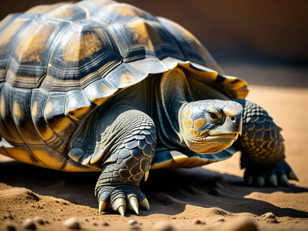 Detalle de la textura y patrones en caparazón de tortuga gigante