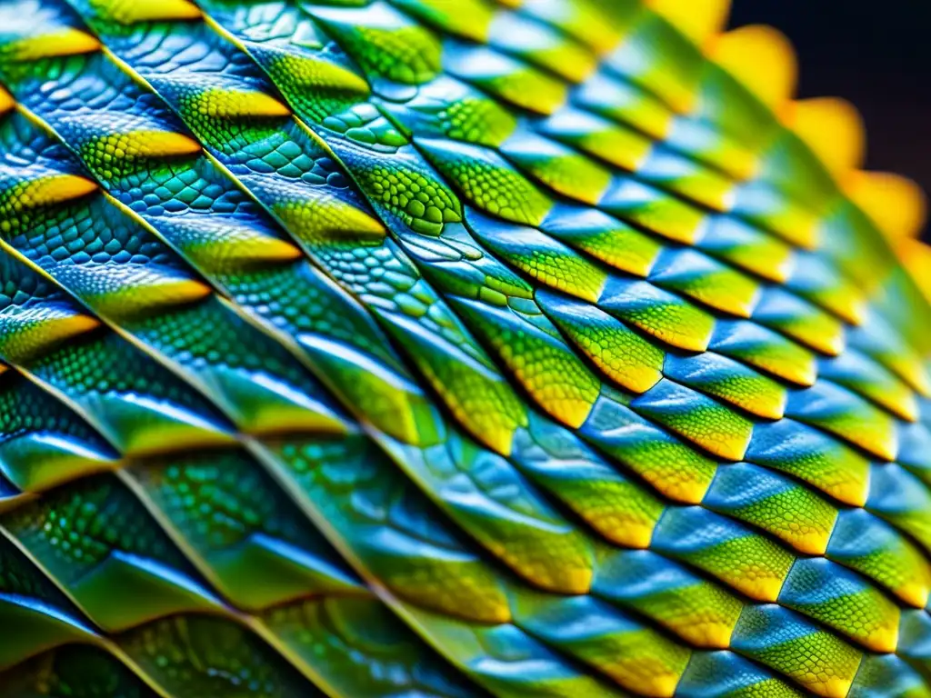 Detalles asombrosos de las escamas de un reptil, revelando la belleza natural y complejidad de la piel