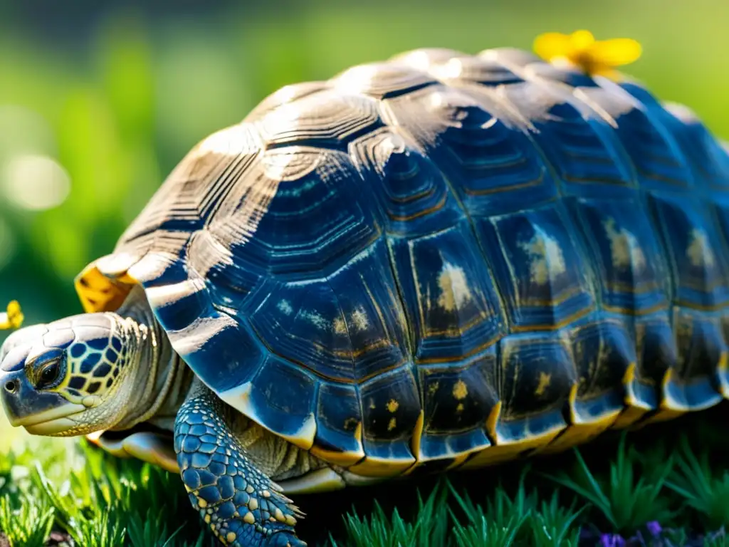 Detalles en la piel envejecida de una tortuga, con patrones y texturas únicos