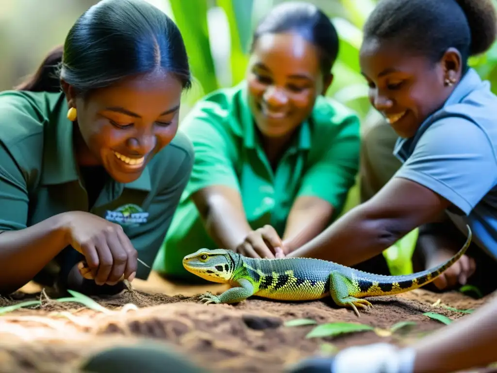 Un emocionante taller de conservación de reptiles, donde la comunidad local aprende y participa activamente en la preservación de especies