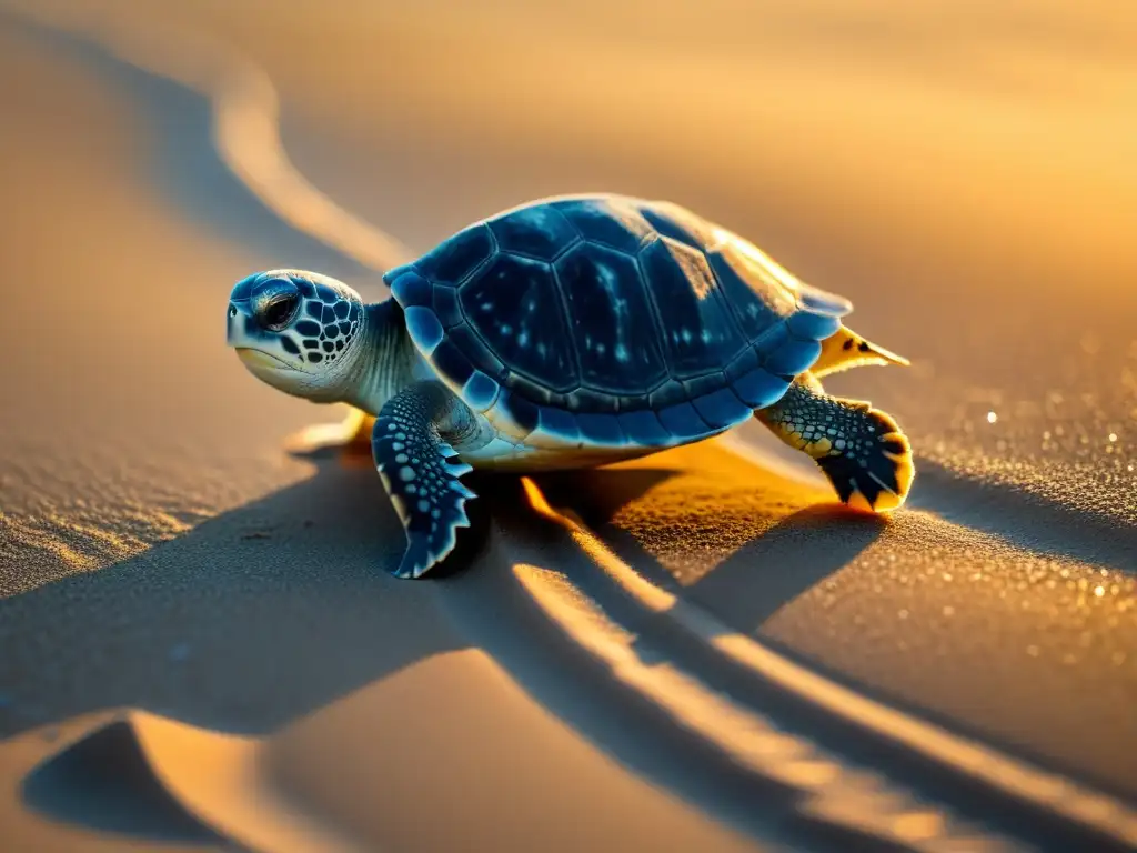 Emotiva lucha de tortugas marinas en su nacimiento, bajo la luz de la luna en la playa