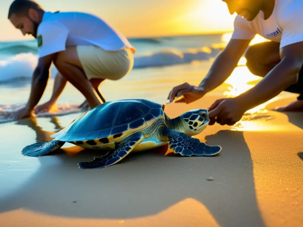 Un emotivo atardecer en el que un equipo multidisciplinario de voluntarios libera crías de tortugas marinas al océano