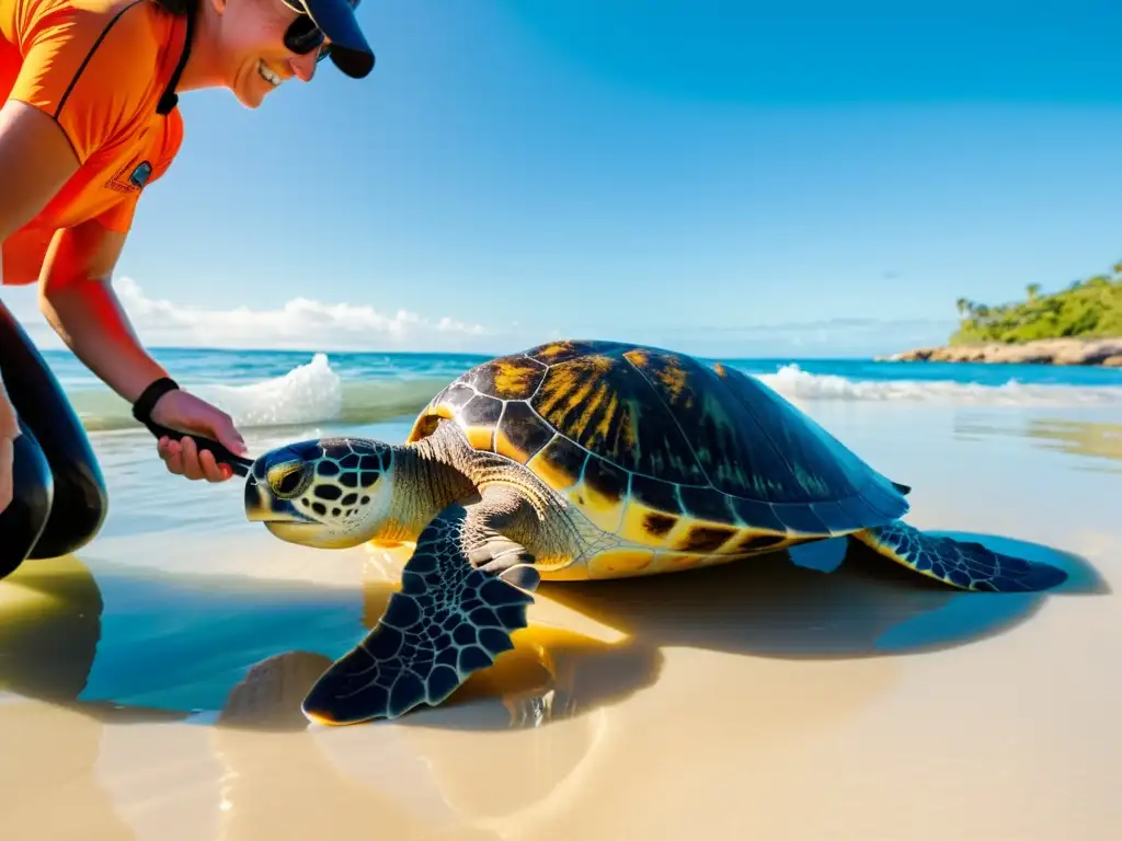 Un emotivo momento capturado: historias de tortugas marinas devueltas al mar por dedicados biólogos y voluntarios