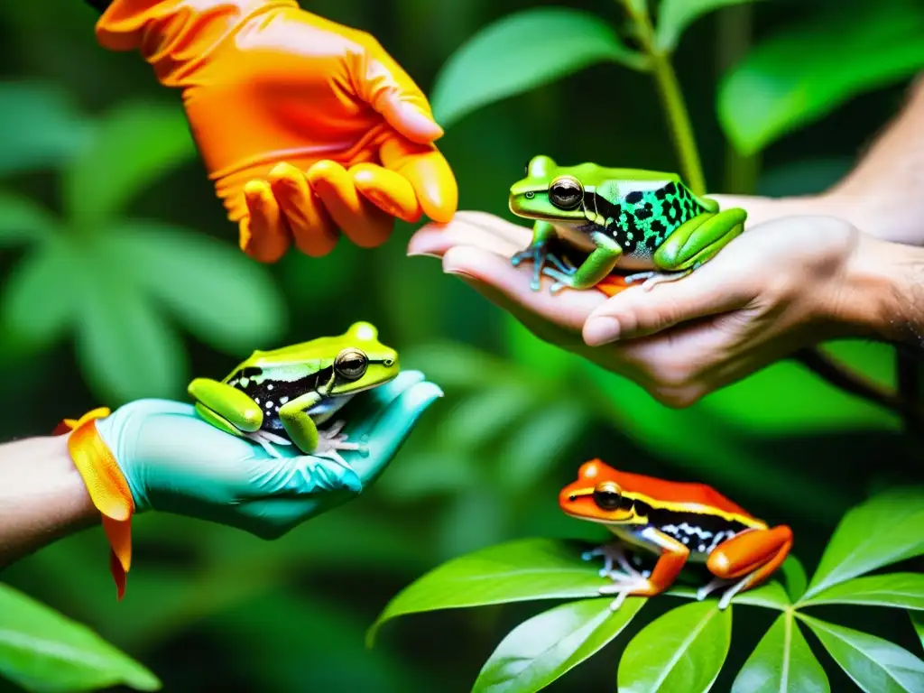 Un equipo de científicos reintroduce hermosas ranas en la exuberante selva tropical, apoyando a las comunidades locales