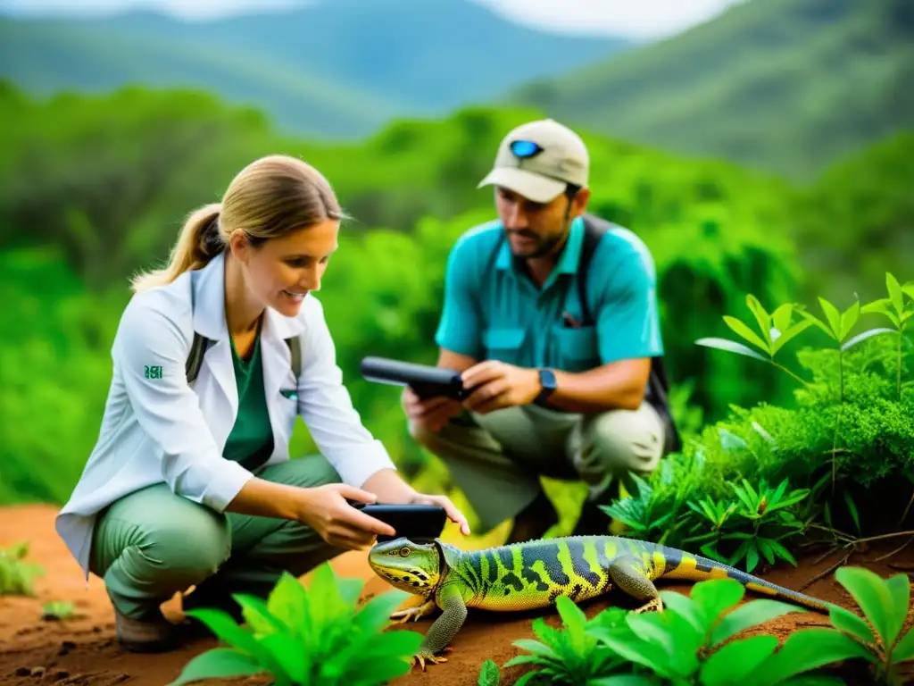 Equipo de conservacionistas empleando métodos innovadores para proteger reptiles en su hábitat natural