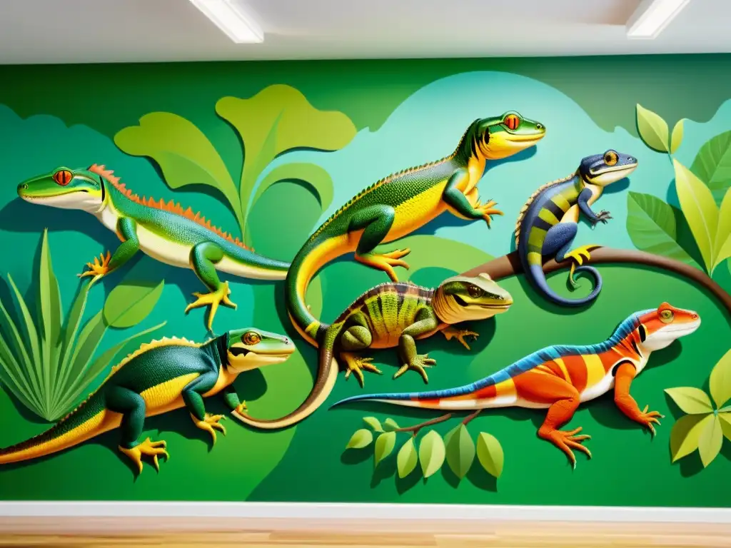 Un equipo diverso de artistas crea un mural vibrante de reptiles, promoviendo la conservación de reptiles a través de creatividad