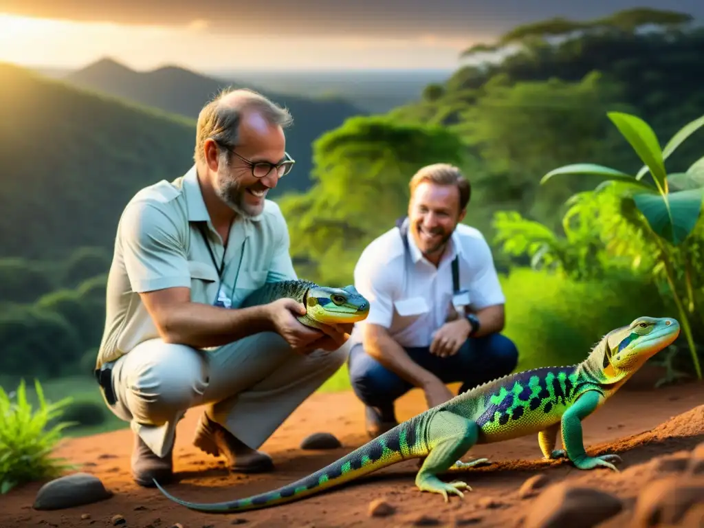 Equipo de conservación realiza emotiva reintroducción de reptiles en su hábitat natural, expresando esperanza y determinación