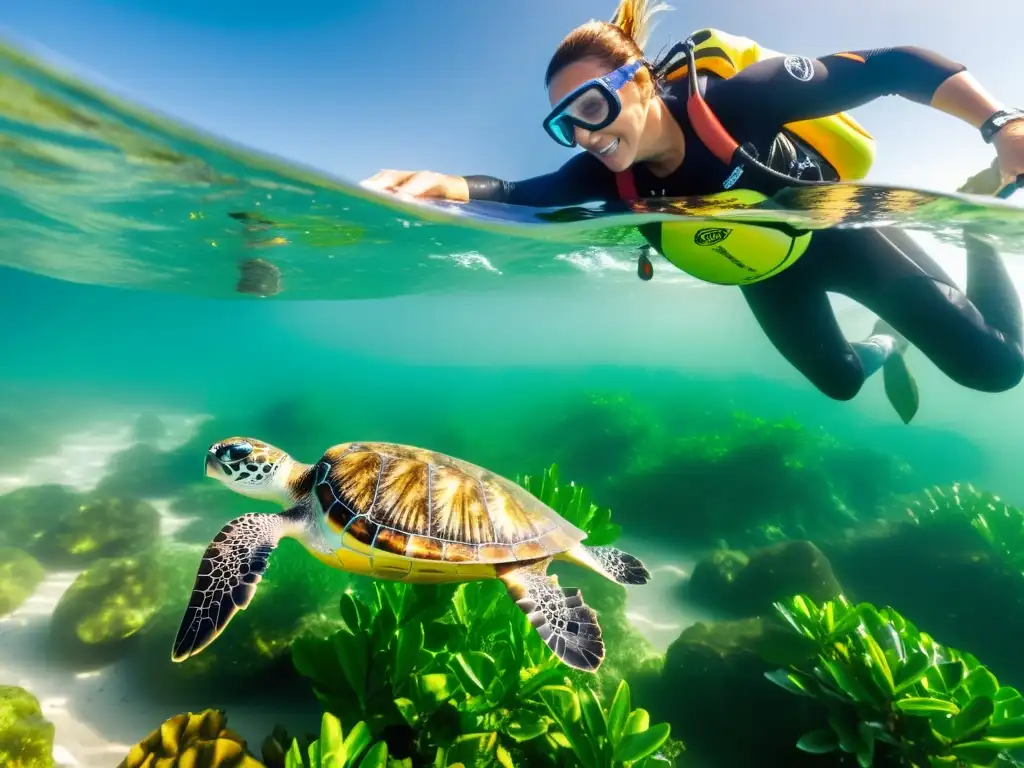 Un equipo internacional de científicos reintroduce con cuidado tortugas verdes en su hábitat costero protegido