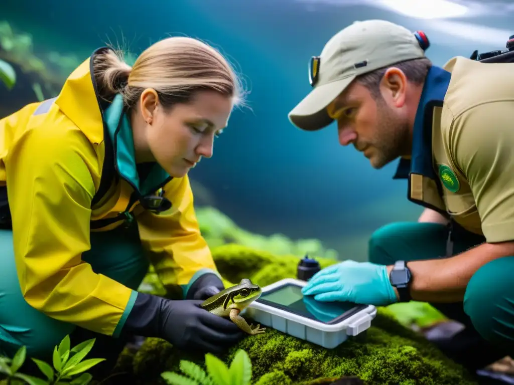 Equipo de rescate examina con urgencia anfibios en peligro por temperaturas extremas