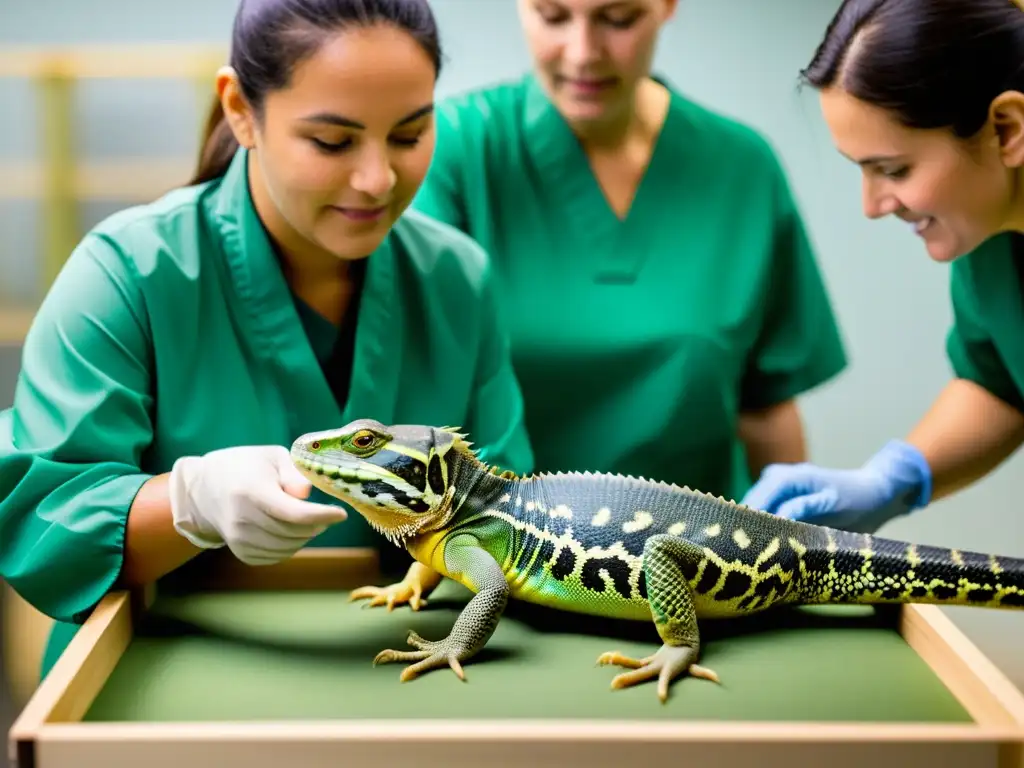 Equipo de veterinarios y cuidadores ayudan a reptil amputado a adaptarse a su entorno natural, destacando la importancia del cuidado y rehabilitación postquirúrgica reptiles