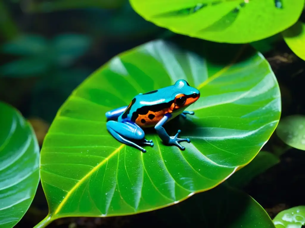 Escena vibrante de la selva tropical, ideal para el turismo ecológico y la observación de reptiles y anfibios