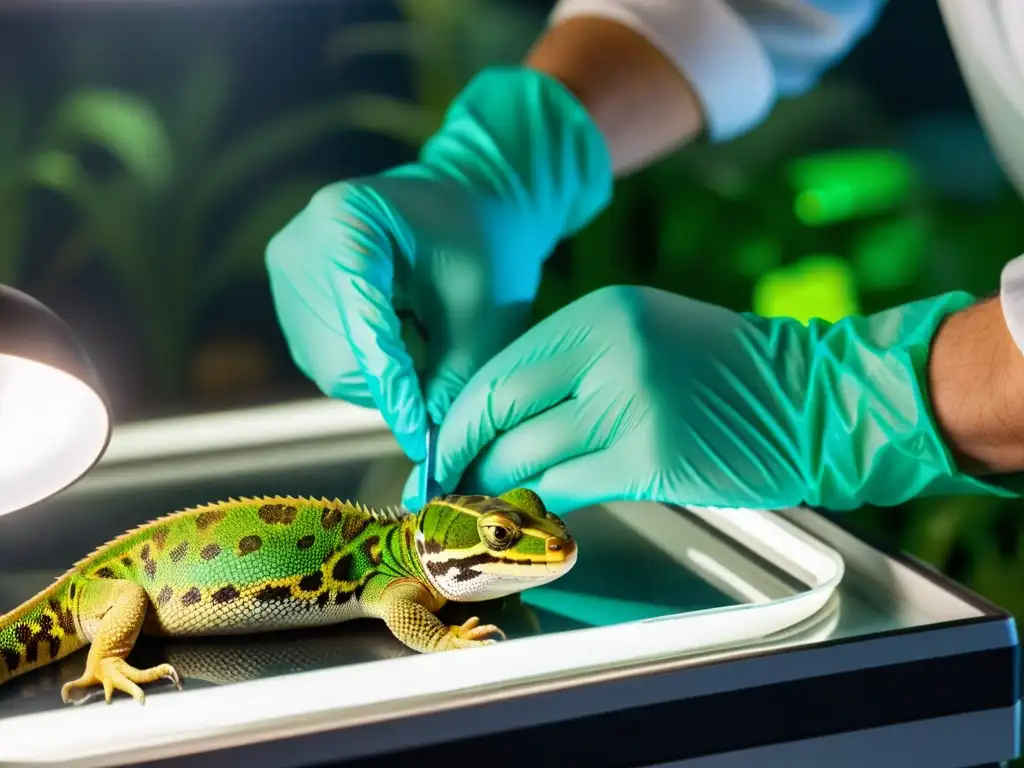 Un especialista en reptiles realiza minuciosa cuarentena para prevenir enfermedades