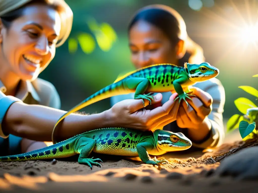 Expertos en conservación realizan la reintroducción de reptiles en su hábitat natural, resaltando la importancia de su preservación